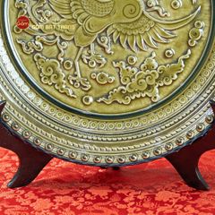 Đĩa Trưng Bày Đắp Nổi Phượng Hoàng Tung Cánh