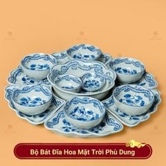 Bộ Bát Đĩa Hoa Mặt Trời Phù Dung
