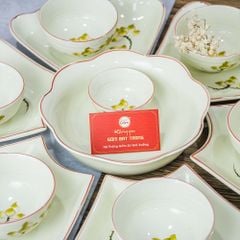 Bộ Bát Đĩa Hoa Mặt Trời Sen Vàng