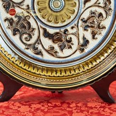 Đĩa Trưng Bày Đắp Nổi Hoa Dây Leo