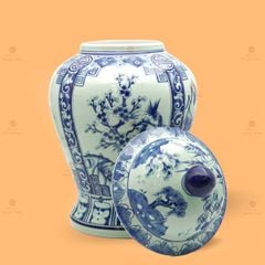 Bình Chóe Ngâm Rượu Men Lam Tứ Cảnh