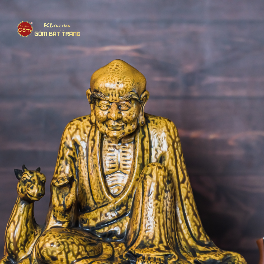 Bộ Tượng Thập Bát La Hán Men Vàng Cổ