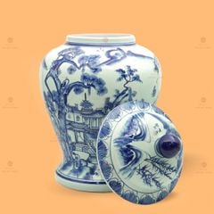 Bình Chóe Ngâm Rượu Men Lam Sơn Thủy
