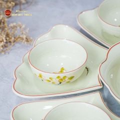 Bộ Bát Đĩa Hoa Mặt Trời Sen Vàng