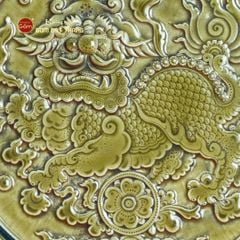 Đĩa Trưng Bày Đắp Nổi Long Vân Quy Phụng