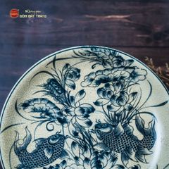 Đĩa Trưng Bày Song Ngư Men Rạn