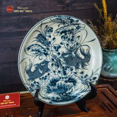 Đĩa Trưng Bày Song Ngư Men Rạn