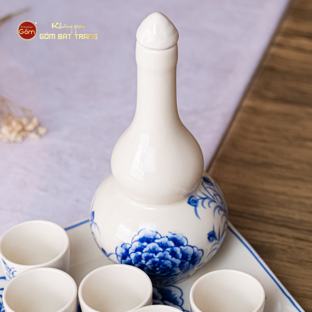 Bộ Nậm Rượu Hoa Mẫu Đơn