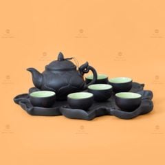 Bộ Ấm Trà Tử Sa Trúc Sen Khay Nho