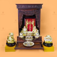 Tượng Thần Tài Thổ Địa Men Rạn Dát Vàng