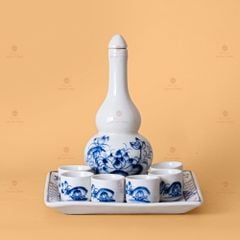 Bộ Nậm Rượu Hoa Sen Xanh