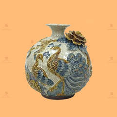 Quả Hút Lộc Men Rạn Công Đào Hoa Mẫu Đơn