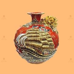 Quả Hút Lộc Thuận Buồm Xuôi Gió Đắp Nổi Dát Vàng
