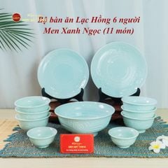 Bộ Bàn Ăn 6 Người (11 Món) Men Ngọc Vân Hoa Cúc