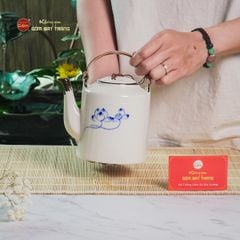 Ấm Tích Bát Tràng Vẽ Hoa Sen