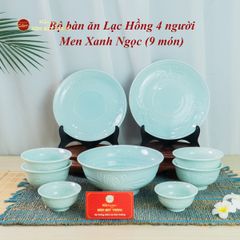Bộ Bàn Ăn 4 Người (9 Món) Men Ngọc Vân Hoa Cúc