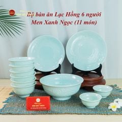 Bộ Bàn Ăn 6 Người (11 Món) Men Ngọc Vân Hoa Cúc