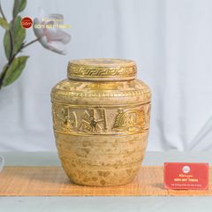 Chum Trống Đồng Kim Sa Chạm Nổi Dát Vàng