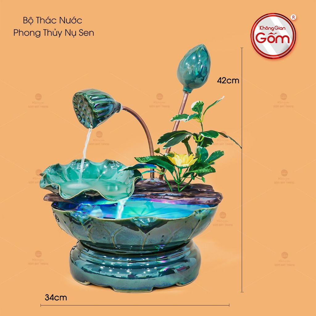 Bộ Thác Nước Phong Thủy Nụ Sen