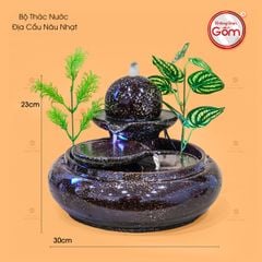 Bộ Thác Nước Phong Thủy Địa Cầu Nâu