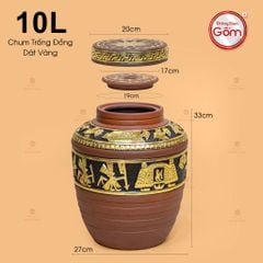 Chum Ngâm Rượu Trống Đồng Dát Vàng