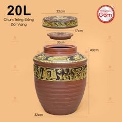 Chum Ngâm Rượu Trống Đồng Dát Vàng