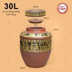 Chum Ngâm Rượu Trống Đồng Dát Vàng