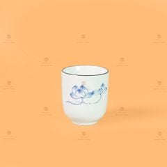 Cốc Uống Trà Dáng Thon Họa Tiết Hoa Sen