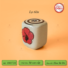 Bộ Bát Đĩa Bát Tràng Hoa Sứ Đỏ
