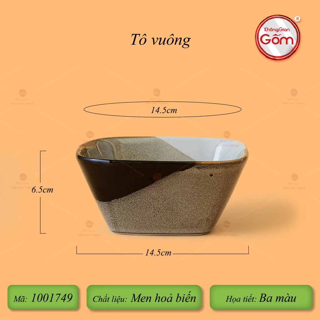 Tô Vuông Ba Màu