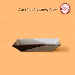 Đĩa Chữ Nhật Miệng Lượn Ba Màu