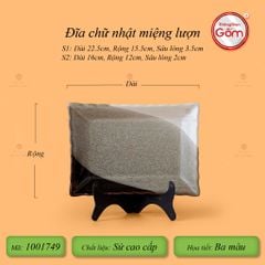 Đĩa Chữ Nhật Miệng Lượn Ba Màu