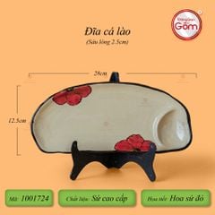 Đĩa Cá Lào Hoa Sứ Đỏ