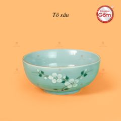 Bộ Bàn Ăn 4 Người (10 món) Men Ngọc Hoa Đào Trắng