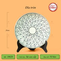 Bộ Bàn Ăn 6 Người (12 món) Men Xanh Ngọc Vẽ Bèo