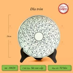 Bộ Bàn Ăn 10 Người (23 món) Men Xanh Ngọc Vẽ Bèo