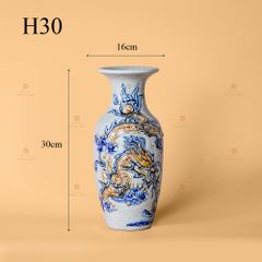 Lọ Hoa Thờ Men Rạn Nổi Họa Tiết Cá Chép Hóa Rồng
