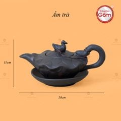 Bộ Ấm Trà Tử Sa Sen Vịt Khay Thủng