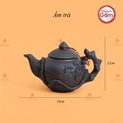Bộ Ấm Trà Tử Sa Đắp Nổi Hoa Mẫu Đơn