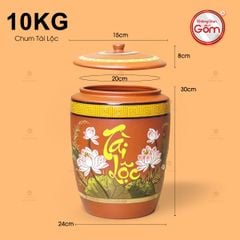 Hũ Gạo Tài Lộc Hoa Sen Nắp Ngang