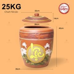 Hũ Gốm Họa Tiết Hoa Sen Lộc Nắp Nhọn