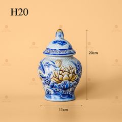 Chóe Thờ Men Rạn Nổi Họa Tiết Hoa Sen