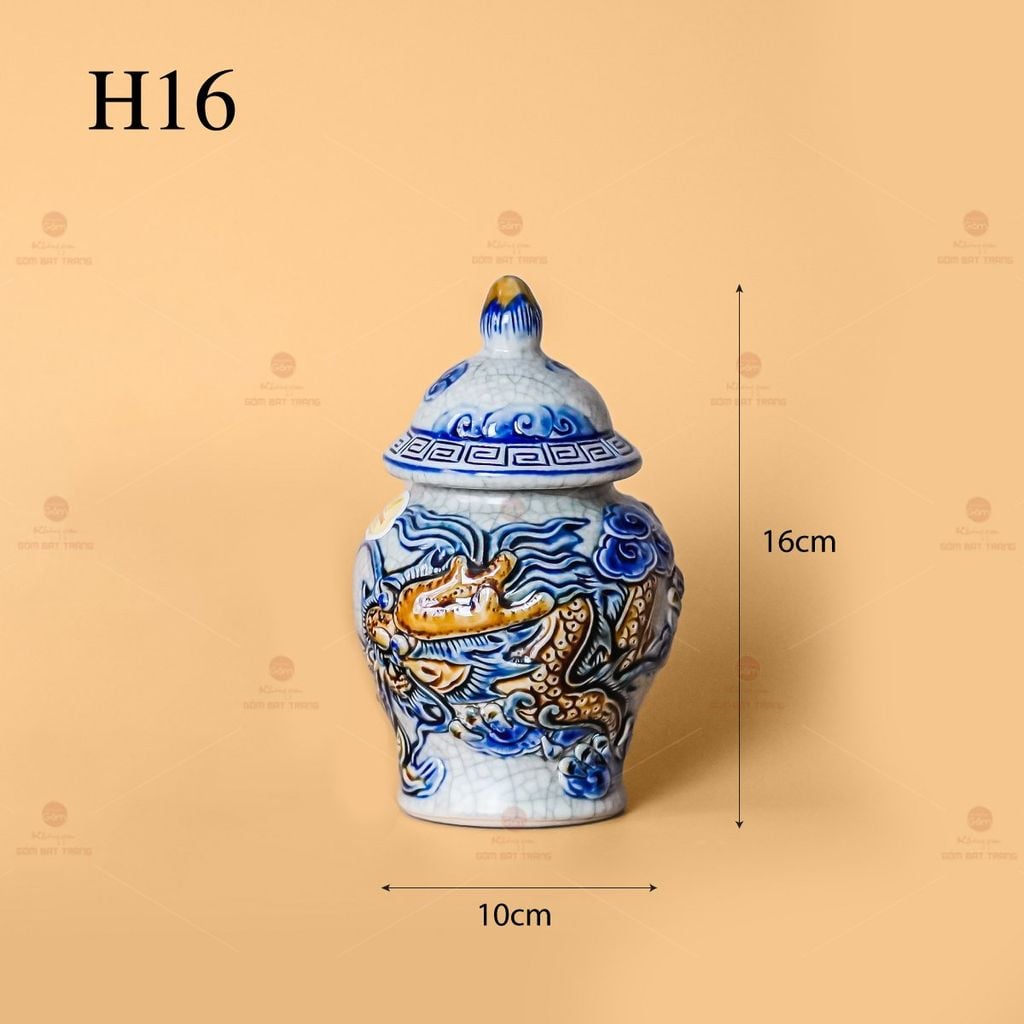 Chóe Thờ Men Rạn Nổi Họa Tiết Rồng
