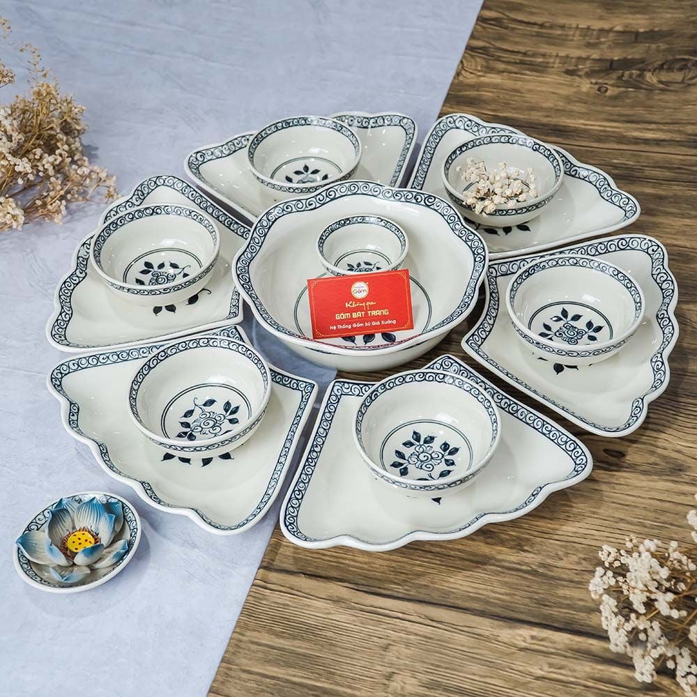 Bộ Bát Đĩa Hoa Mặt Trời Hoa Dây