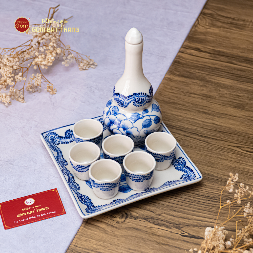 Bộ Nậm Rượu Hoa Phù Dung