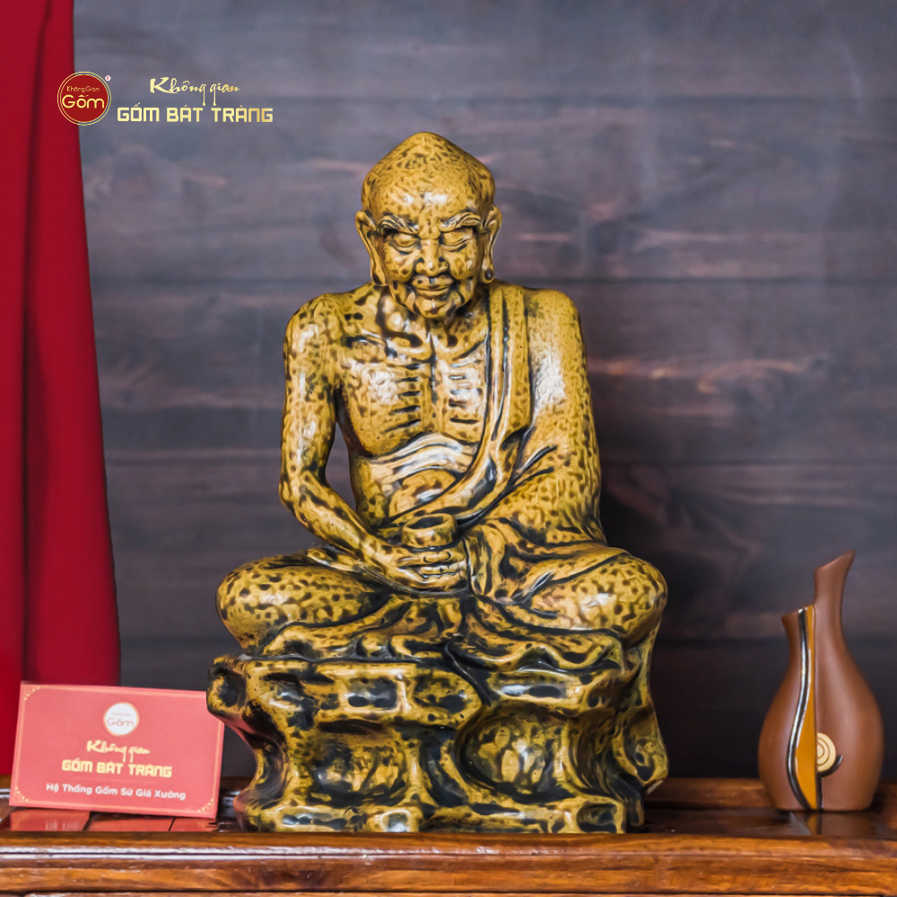 Bộ Tượng Thập Bát La Hán Men Vàng Cổ