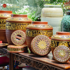 Chum Ngâm Rượu Trống Đồng Dát Vàng