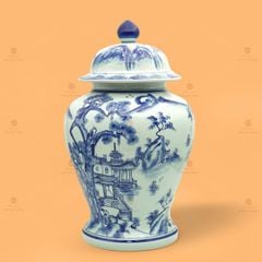 Bình Chóe Ngâm Rượu Men Lam Sơn Thủy