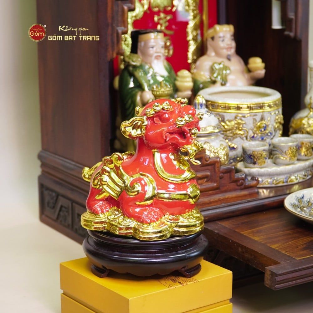 Tỳ Hưu Gốm Sứ Phong Thủy Dát Vàng