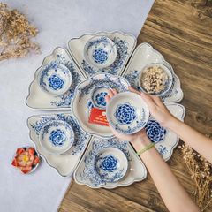Bộ Bát Đĩa Hoa Mặt Trời Mẫu Đơn
